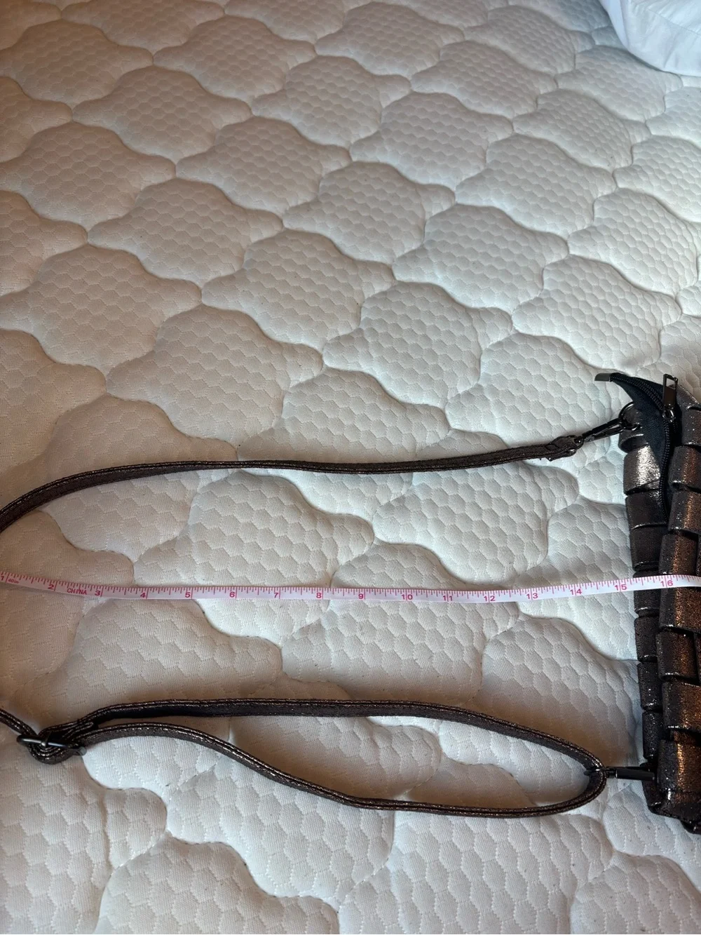 Anthropologie Metallic Bronze Woven Clutch